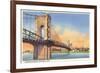 Suspension Bridge, Cincinnati, Ohio-null-Framed Premium Giclee Print