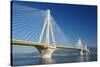 Suspension Bridge Crossing Corinth Gulf Strait, Greece. is the World's Second Longest Cable-Stayed-ollirg-Stretched Canvas