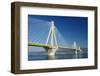 Suspension Bridge Crossing Corinth Gulf Strait, Greece. is the World's Second Longest Cable-Stayed-ollirg-Framed Photographic Print