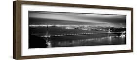 Suspension Bridge Lit Up at Dusk, Golden Gate Bridge, San Francisco, California, USA-null-Framed Photographic Print