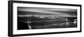 Suspension Bridge Lit Up at Dusk, Golden Gate Bridge, San Francisco, California, USA-null-Framed Photographic Print