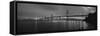 Suspension bridge lit up at night, Bay Bridge, San Francisco, California, USA-Panoramic Images-Framed Stretched Canvas