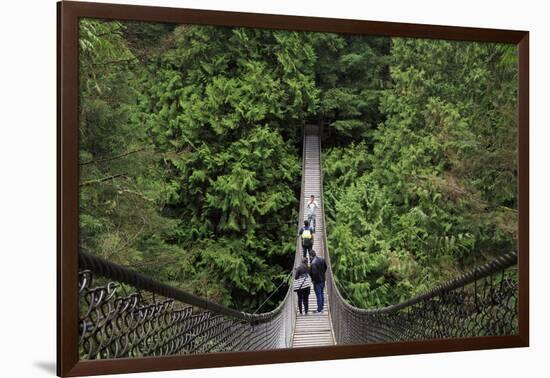 Suspension bridge, Lynn Canyon Park, Vancouver, British Columbia, Canada, North America-Richard Cummins-Framed Photographic Print