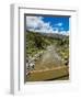 Suspension Bridge over Colca River, Chivay, Arequipa Region, Peru, South America-Karol Kozlowski-Framed Photographic Print