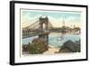 Suspension Bridge over Ohio River-null-Framed Art Print