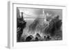 Suspension Bridge to the South Stack Lighthouse Near Holyhead, Wales, C1860-null-Framed Giclee Print