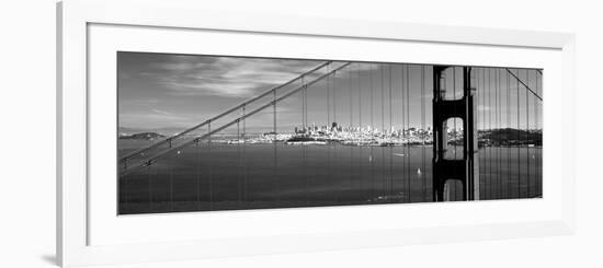 Suspension Bridge with a City in the Background, Golden Gate Bridge, San Francisco, California, USA-null-Framed Photographic Print