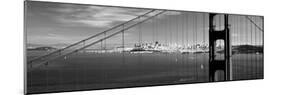 Suspension Bridge with a City in the Background, Golden Gate Bridge, San Francisco, California, USA-null-Mounted Photographic Print