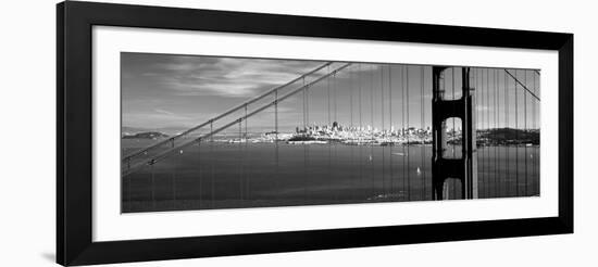 Suspension Bridge with a City in the Background, Golden Gate Bridge, San Francisco, California, USA-null-Framed Photographic Print