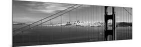 Suspension Bridge with a City in the Background, Golden Gate Bridge, San Francisco, California, USA-null-Mounted Photographic Print