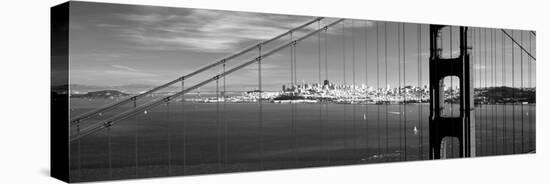 Suspension Bridge with a City in the Background, Golden Gate Bridge, San Francisco, California, USA-null-Stretched Canvas