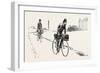 Suspicious Characters on the Franco-German Frontier, Bicycle, Bicycles, 1888-null-Framed Giclee Print