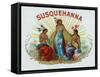 Susquehanna Brand Cigar Box Label-Lantern Press-Framed Stretched Canvas
