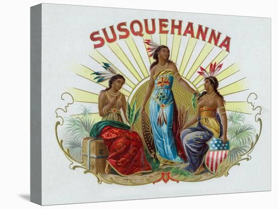 Susquehanna Brand Cigar Box Label-Lantern Press-Stretched Canvas