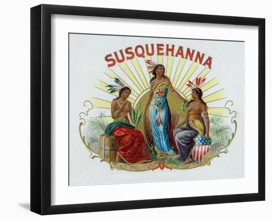 Susquehanna Brand Cigar Box Label-Lantern Press-Framed Art Print