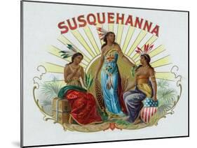 Susquehanna Brand Cigar Box Label-Lantern Press-Mounted Art Print