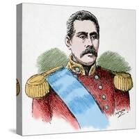 Susuga Malietoa Laupepa (1841-1898). Ruler of Samoa. Engraving. Colored.-Tarker-Stretched Canvas