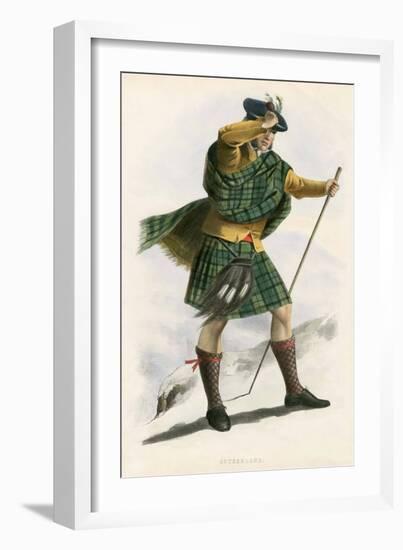 Sutherland , from the Clans of the Scottish Highlands, Pub.1845 (Colour Litho)-Robert Ronald McIan-Framed Giclee Print