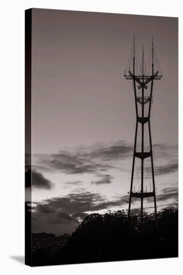 Sutro Tower in Black and White-Vincent James-Stretched Canvas