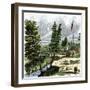 Sutter's Mill, Site of James Marshall's Discovery of Gold in California, c.1848-null-Framed Giclee Print