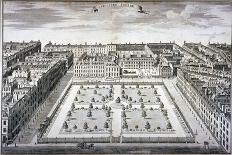 Bird's-Eye View of Bridewell with Figures Walking in the Quadrangle, City of London, 1750-Sutton Nicholls-Giclee Print