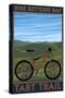 Suttons Bay, Michigan - Mountain Biker in Trees-Lantern Press-Stretched Canvas