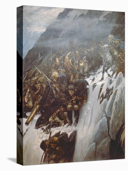 Suvorov's Army Crossing the Alps in 1799, 1899-Vasilii Ivanovich Surikov-Stretched Canvas