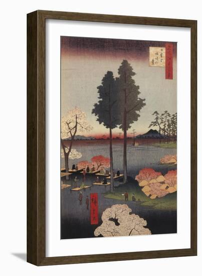 Suwa Bluff in Nippori (One Hundred Famous Views of Ed), 1856-1858-Utagawa Hiroshige-Framed Giclee Print