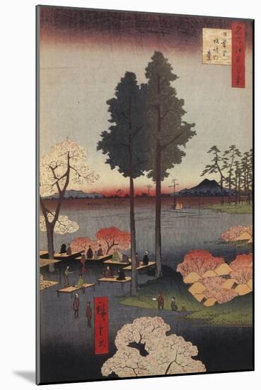 Suwa Bluff in Nippori (One Hundred Famous Views of Ed), 1856-1858-Utagawa Hiroshige-Mounted Giclee Print