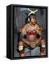 Suya Indian Dressed for Dance, Brazil, South America-Robin Hanbury-tenison-Framed Stretched Canvas