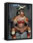 Suya Indian Dressed for Dance, Brazil, South America-Robin Hanbury-tenison-Framed Stretched Canvas