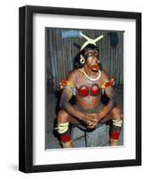Suya Indian Dressed for Dance, Brazil, South America-Robin Hanbury-tenison-Framed Premium Photographic Print