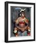 Suya Indian Dressed for Dance, Brazil, South America-Robin Hanbury-tenison-Framed Premium Photographic Print