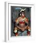 Suya Indian Dressed for Dance, Brazil, South America-Robin Hanbury-tenison-Framed Premium Photographic Print