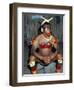 Suya Indian Dressed for Dance, Brazil, South America-Robin Hanbury-tenison-Framed Photographic Print