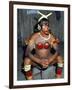 Suya Indian Dressed for Dance, Brazil, South America-Robin Hanbury-tenison-Framed Photographic Print