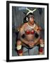 Suya Indian Dressed for Dance, Brazil, South America-Robin Hanbury-tenison-Framed Photographic Print