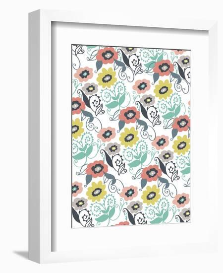 Suzani Floral-Elizabeth Caldwell-Framed Giclee Print