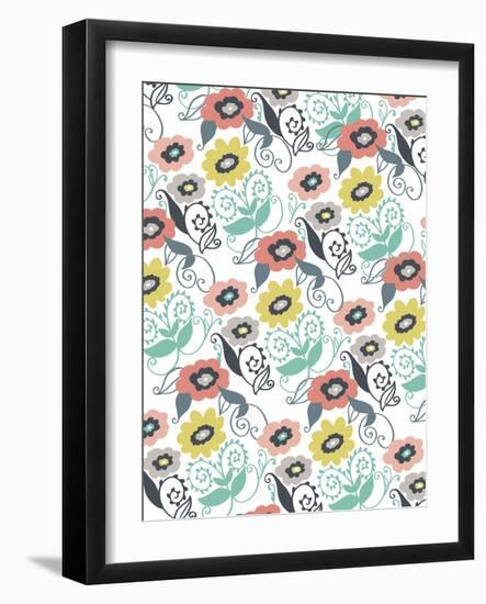 Suzani Floral-Elizabeth Caldwell-Framed Giclee Print