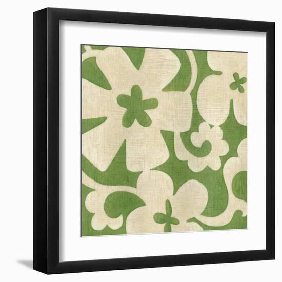 Suzani Silhouette in Green I-Chariklia Zarris-Framed Art Print