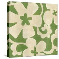 Suzani Silhouette in Green I-Chariklia Zarris-Stretched Canvas