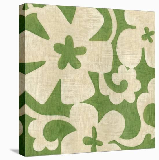 Suzani Silhouette in Green I-Chariklia Zarris-Stretched Canvas