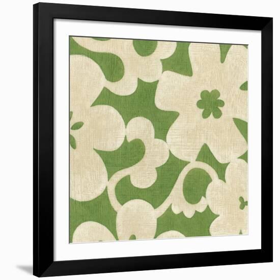 Suzani Silhouette in Green II-Chariklia Zarris-Framed Art Print