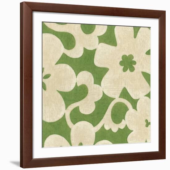 Suzani Silhouette in Green II-Chariklia Zarris-Framed Art Print