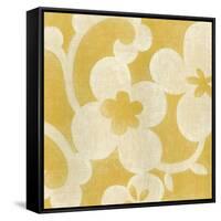 Suzani Silhouette in Yellow I-Chariklia Zarris-Framed Stretched Canvas