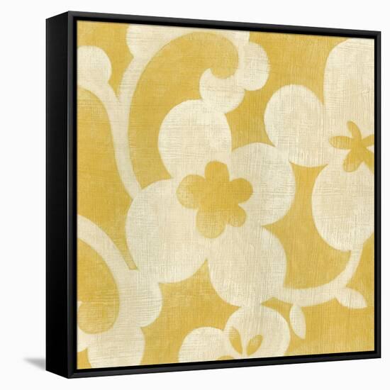 Suzani Silhouette in Yellow I-Chariklia Zarris-Framed Stretched Canvas