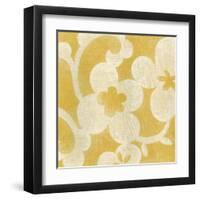 Suzani Silhouette in Yellow I-Chariklia Zarris-Framed Art Print