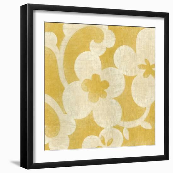 Suzani Silhouette in Yellow I-Chariklia Zarris-Framed Art Print