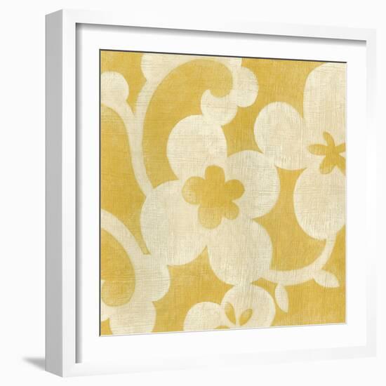 Suzani Silhouette in Yellow I-Chariklia Zarris-Framed Art Print