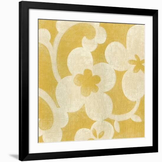 Suzani Silhouette in Yellow I-Chariklia Zarris-Framed Art Print